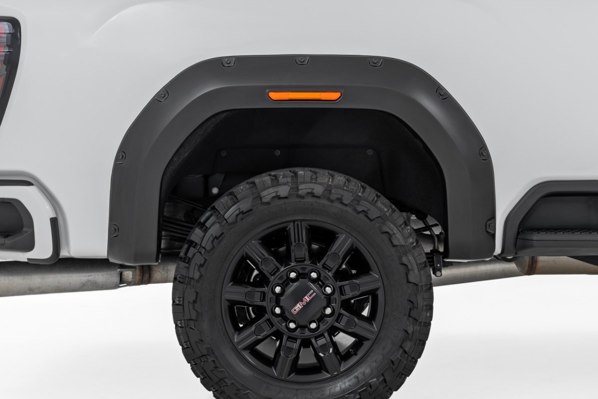 GMC Sierra 2500 HD Pocket Fender Flares - Rough Country - G42 - Coastal Dune - '20-'26